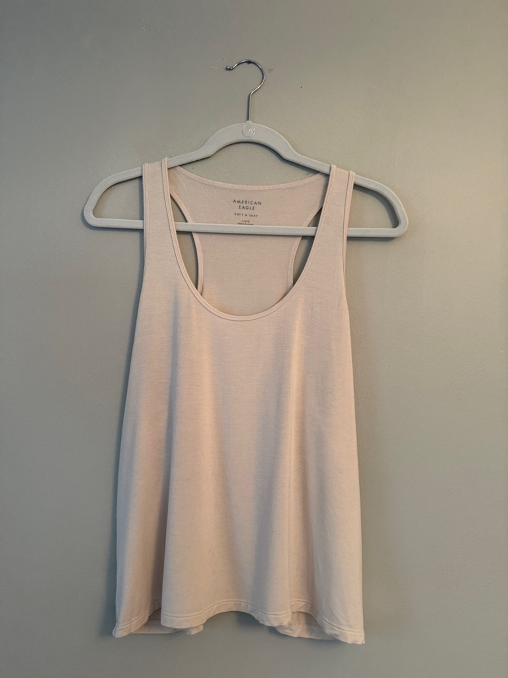 American Eagle Outfitters Cream Racerback Tank